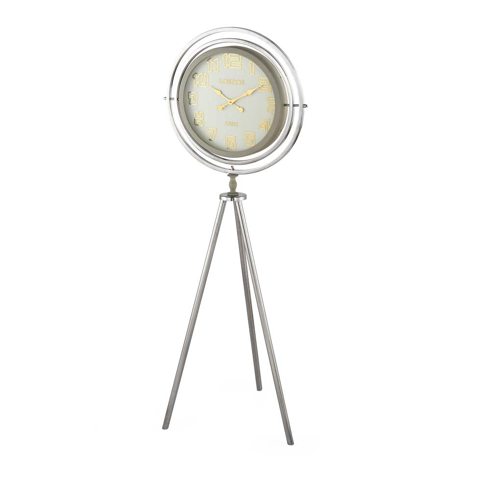 Trileg Stand Floor Clock- Taupe Brown