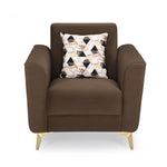 Cooper 1 Seater Fabric Sofa with Cushion- Brown
