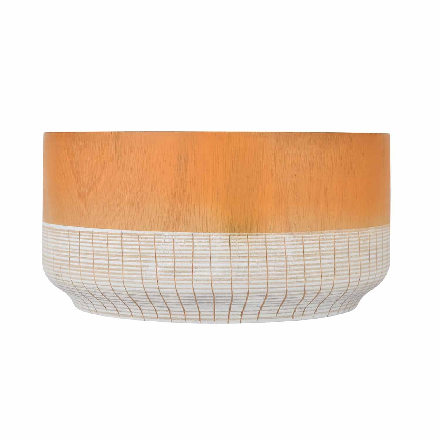 Decorative Dual Tone Urli- Brown and White