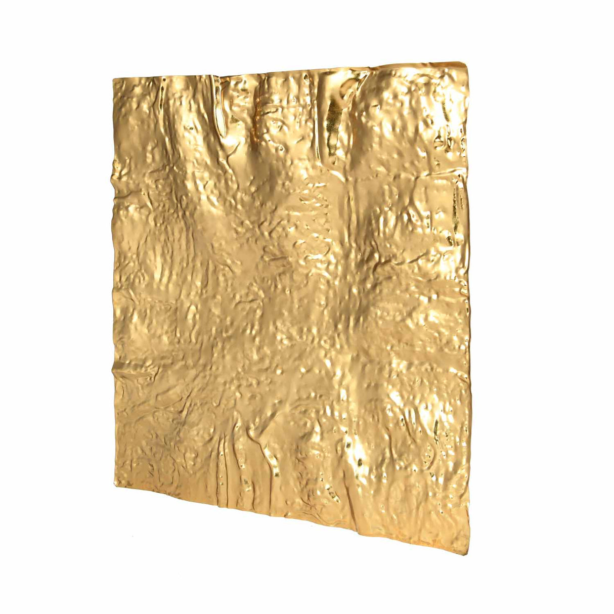 Wrinkled Panel Metal Wall Décor- Gold