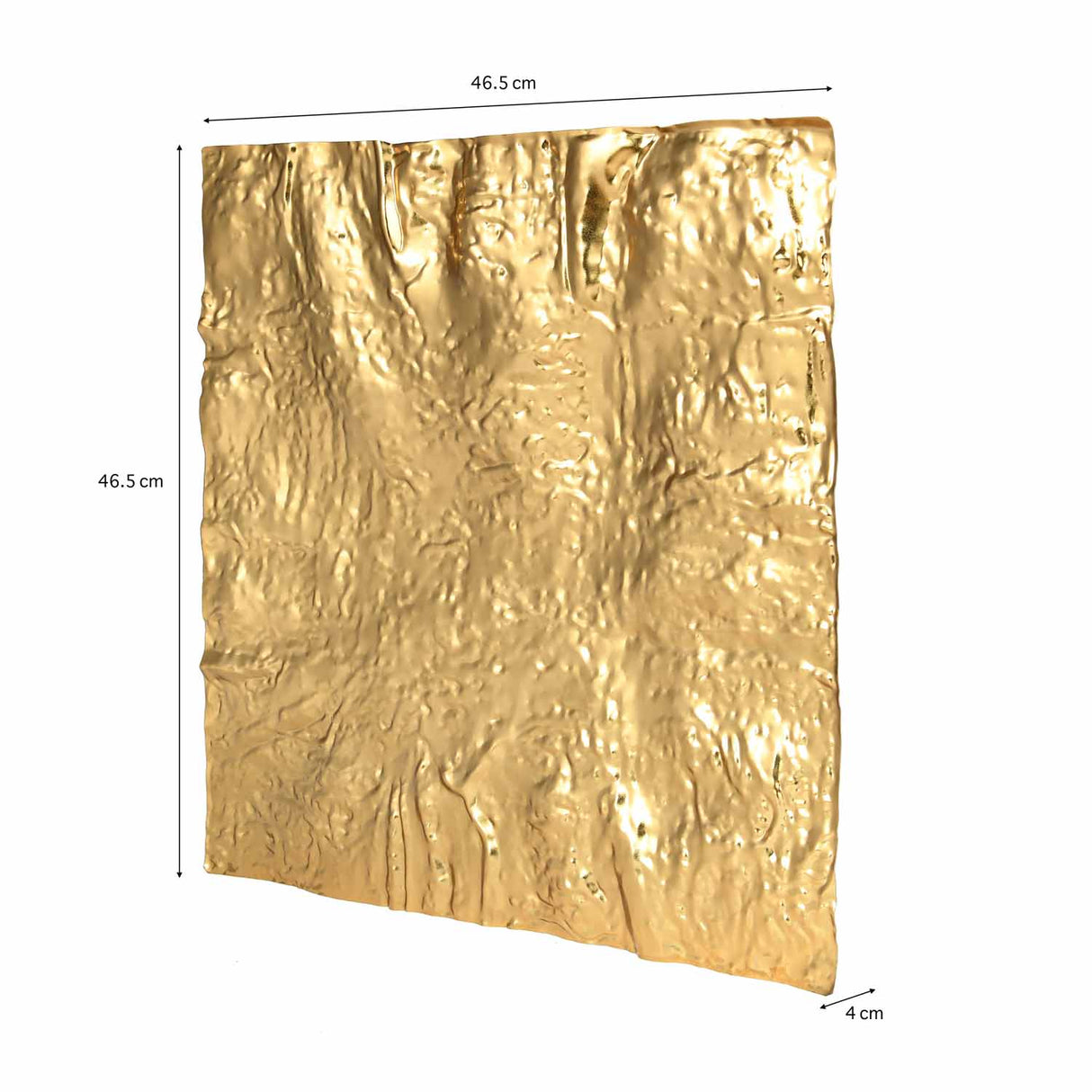 Wrinkled Panel Metal Wall Décor- Gold