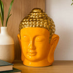 Buddha Face Decorative Ceramic Showpiece- Mustard