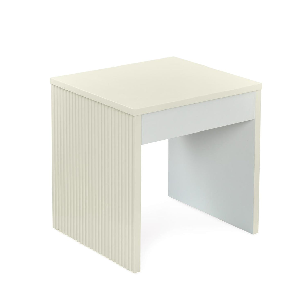 Minimalist ivory white nesting table inclined view 2