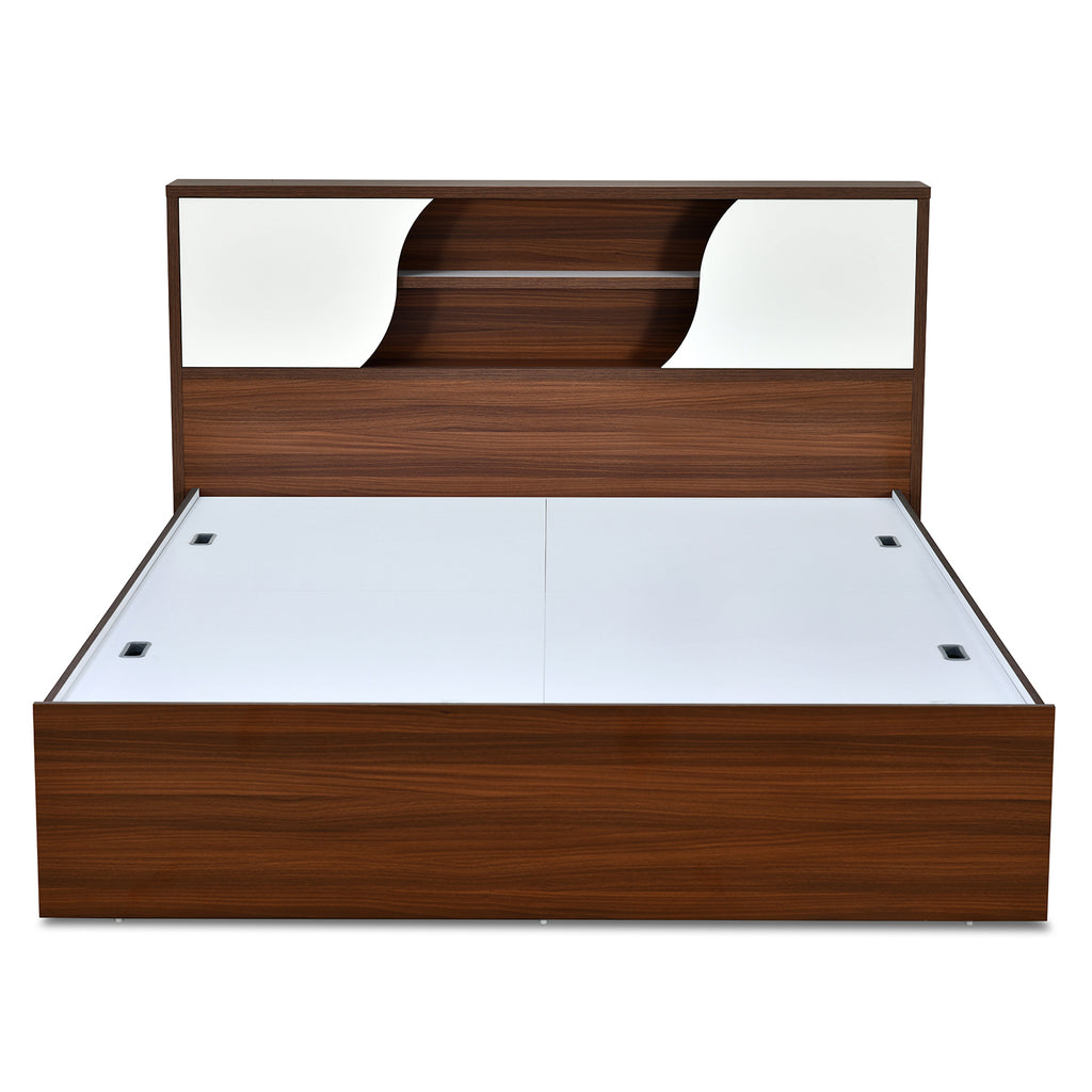 Malcom Max Bed with Box Storage (Walnut)