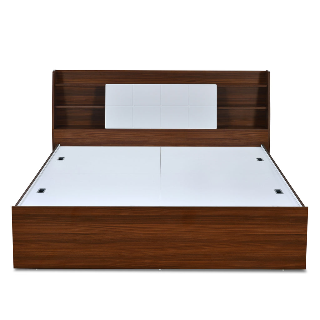Ornate Max Bed with Box Storage (Walnut)
