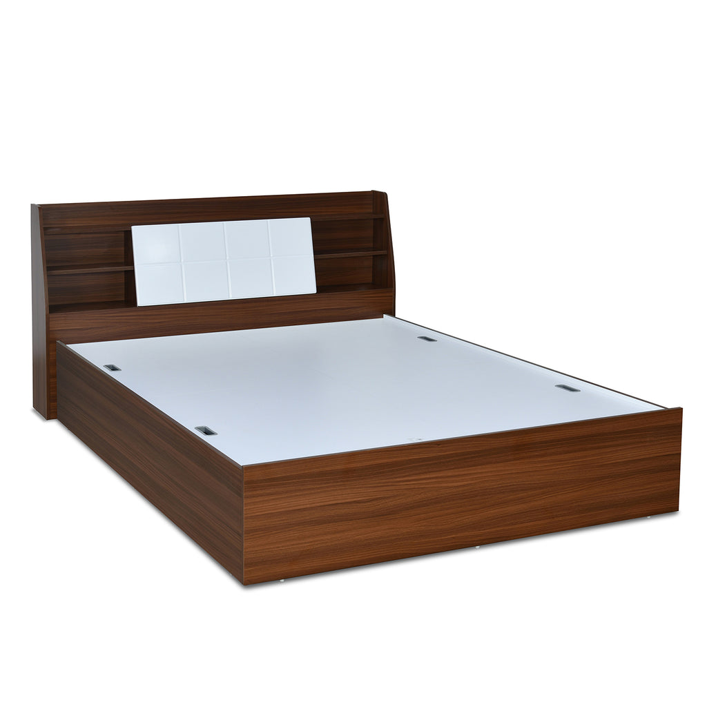 Ornate Max Bed with Box Storage (Walnut)