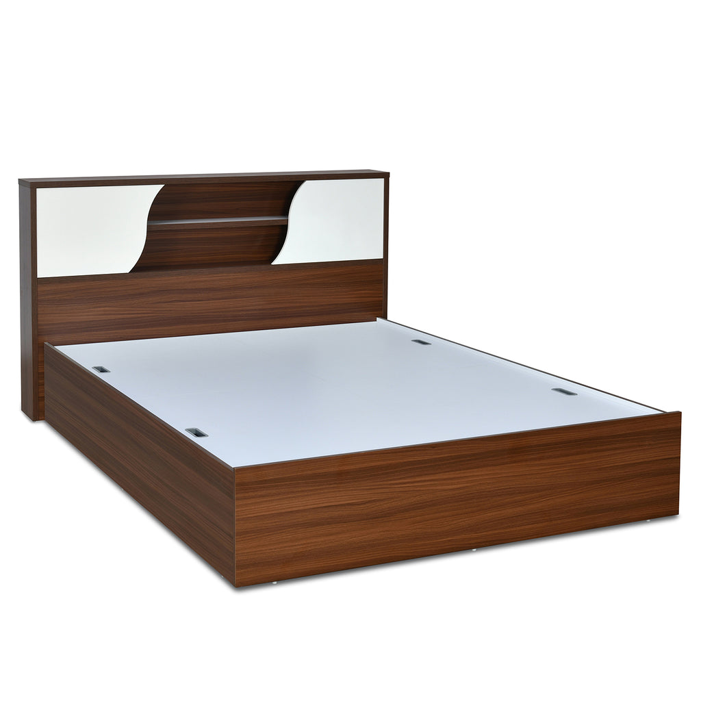 Malcom Max Bed with Box Storage (Walnut)