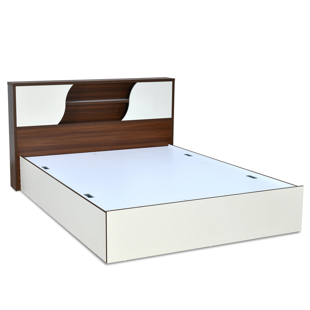 Malcom Max Bed with Box Storage (White)