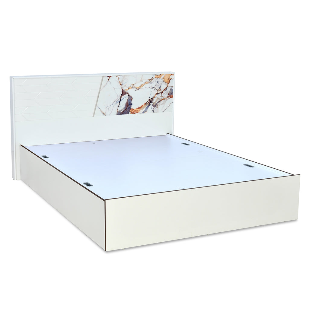Galaxy Max Bed with Box Storage (White)