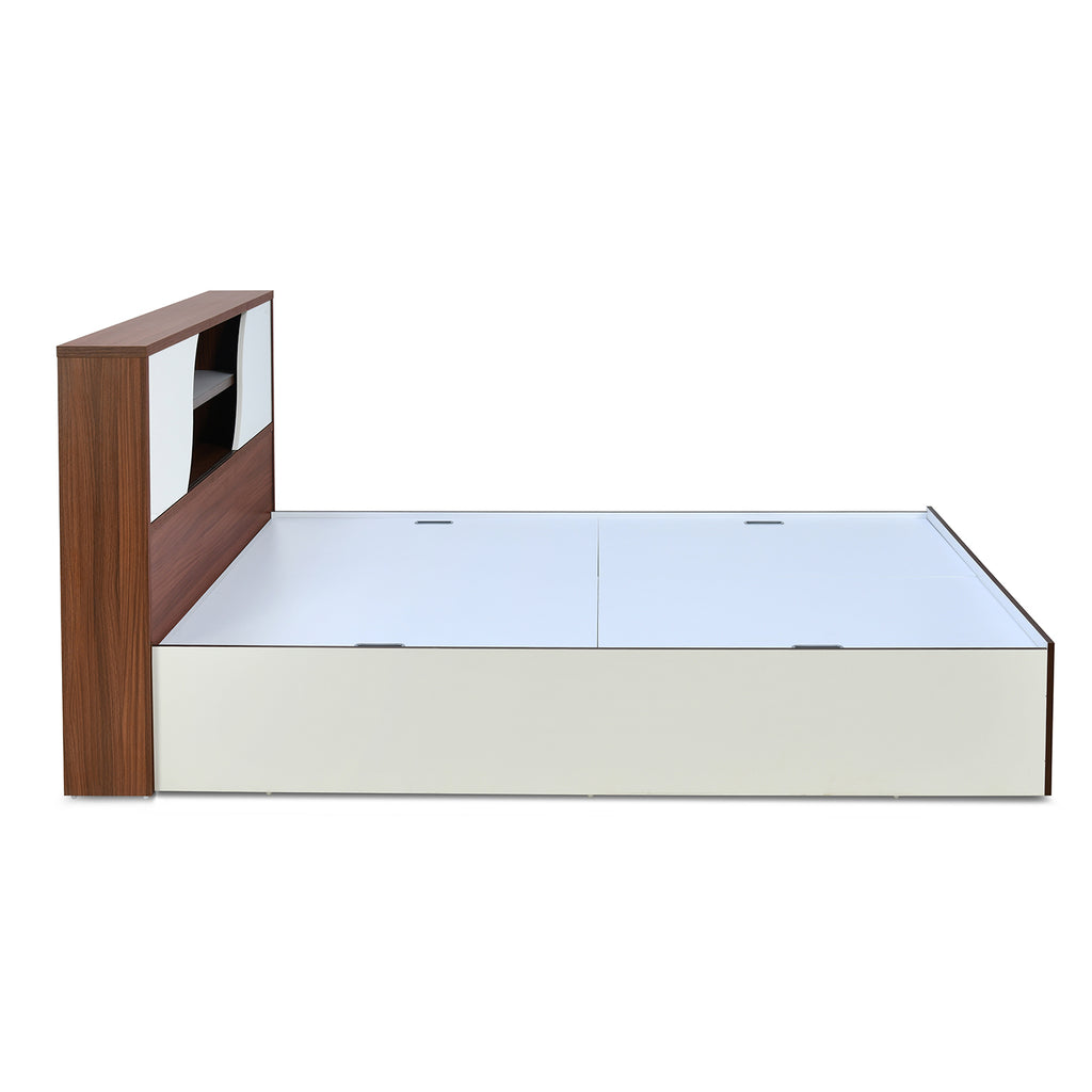 Malcom Max Bed with Box Storage (White)