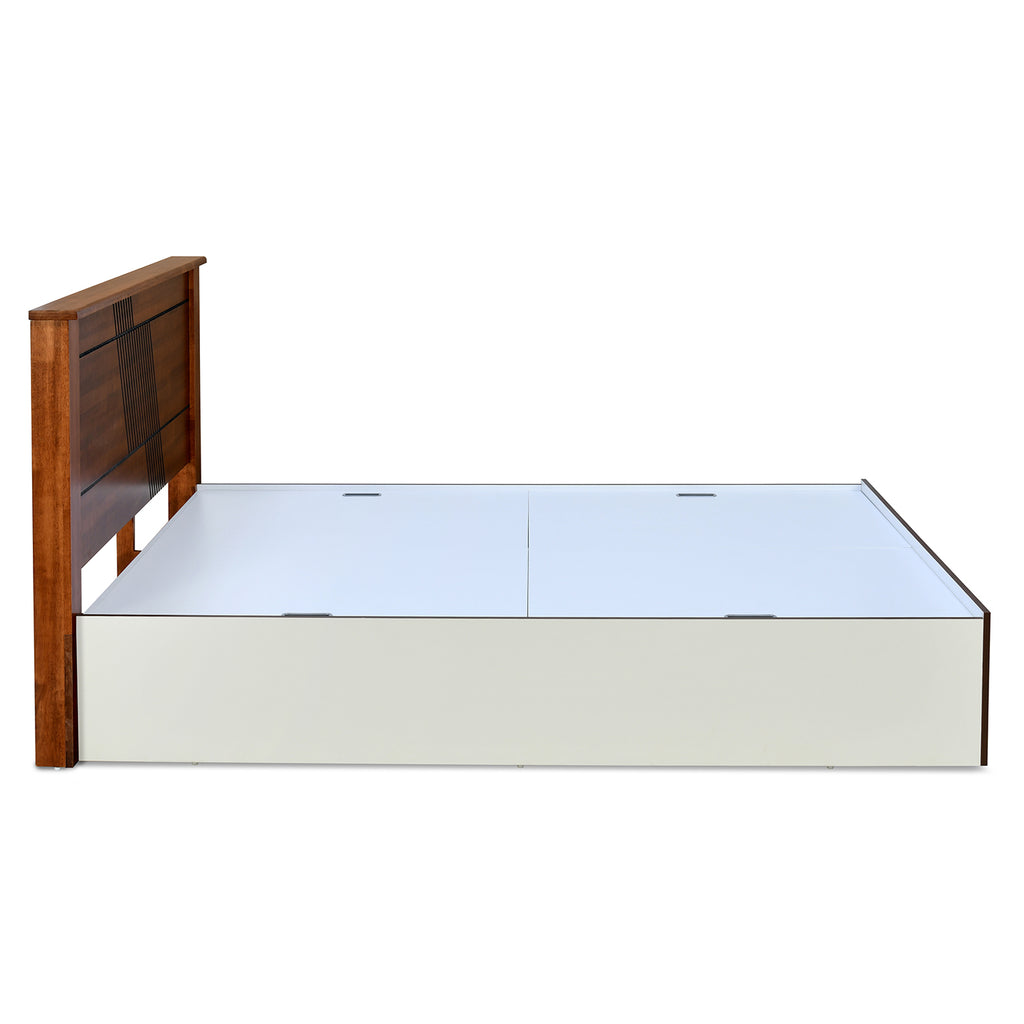 Electra Max Solid wood Bed with Box Storage (White)