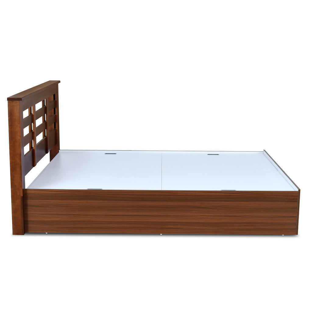Maple Max Solid Wood Bed with Box Storage (Walnut)
