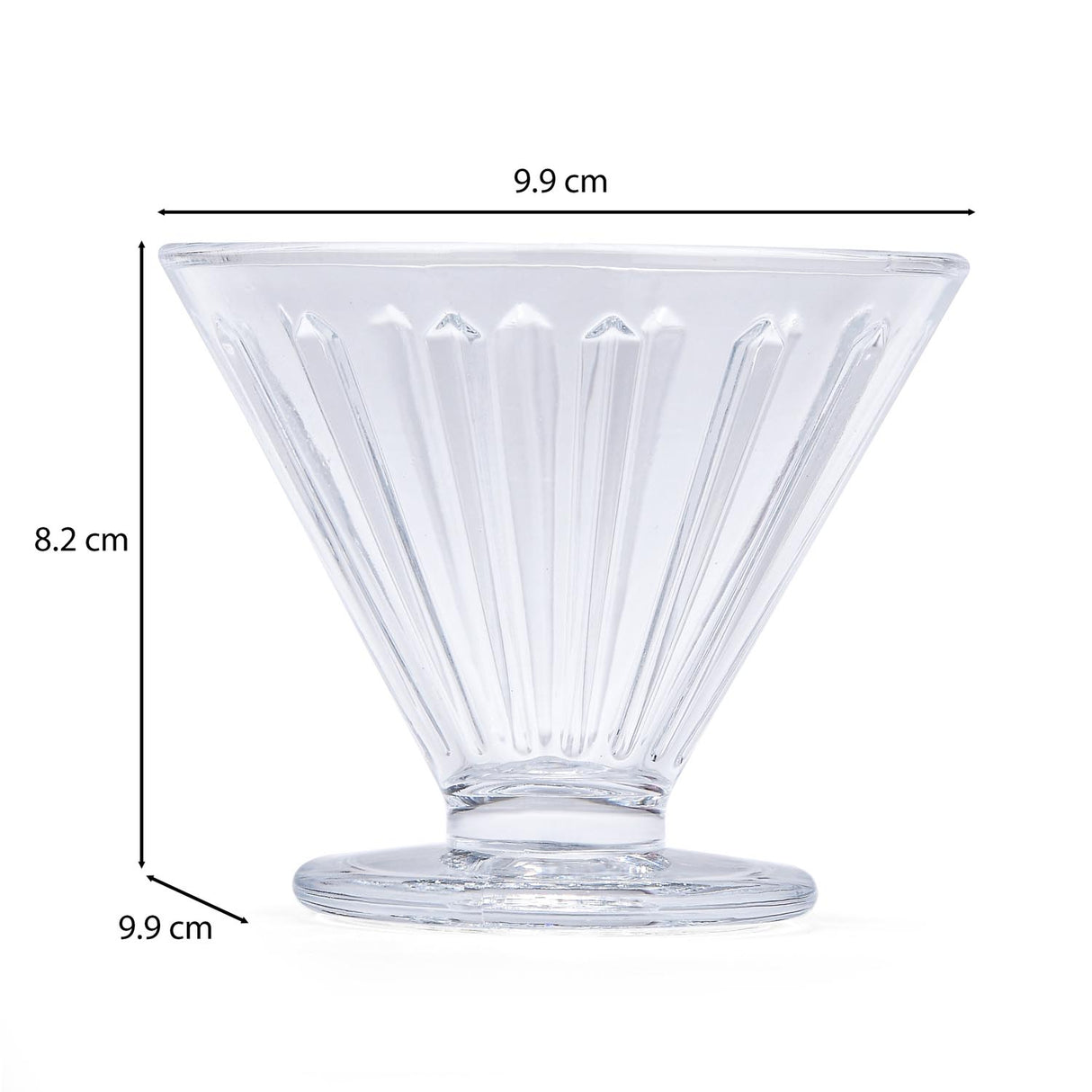 Elegant Striped Pattern 120 ml Ice Cream Bowl Set of 6- Transparent