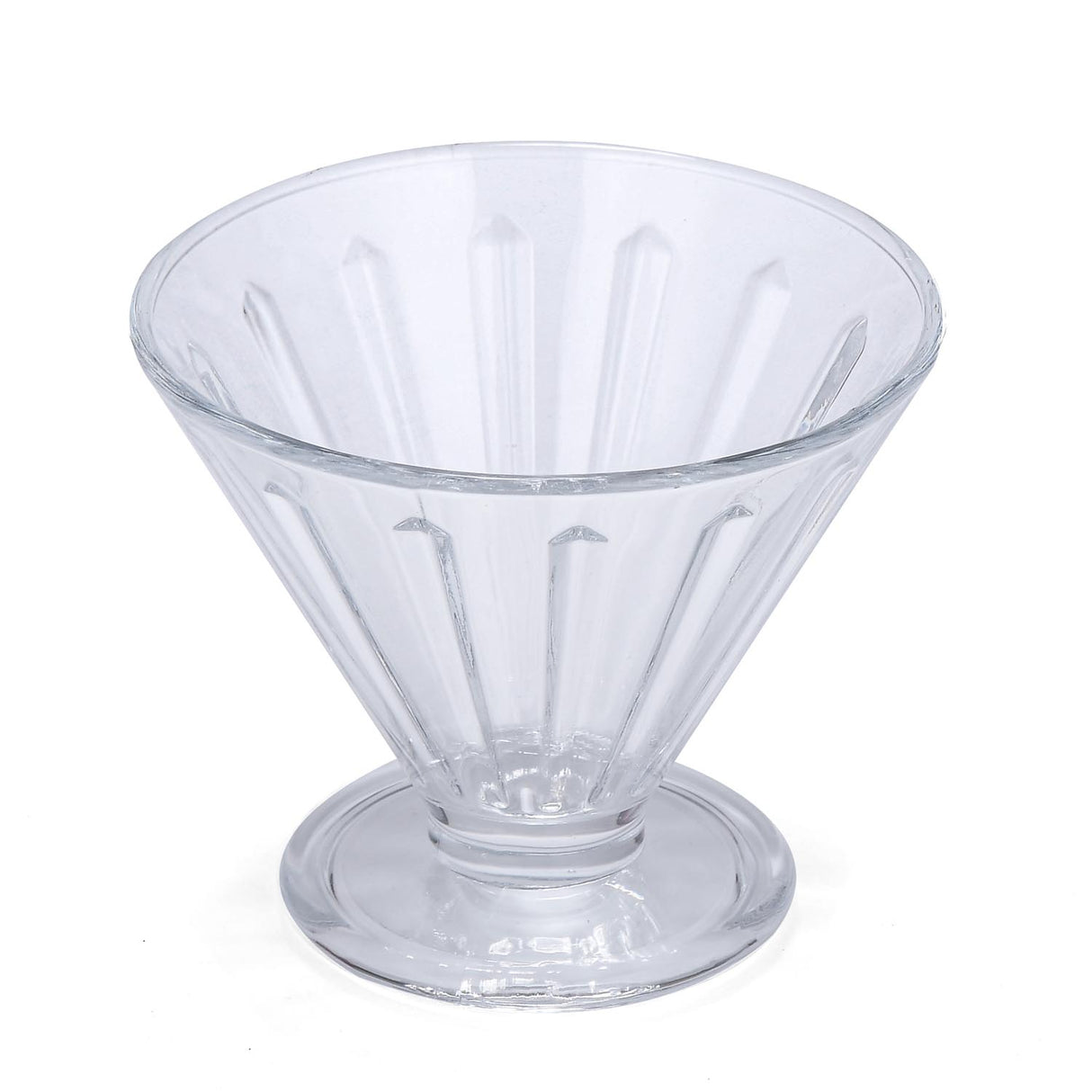 Elegant Striped Pattern 120 ml Ice Cream Bowl Set of 6- Transparent