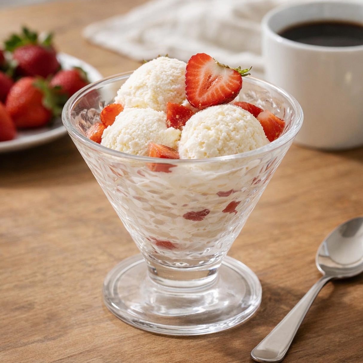 Elegant Frosted Pattern 120 ml Ice Cream Bowl Set of 6- Transparent