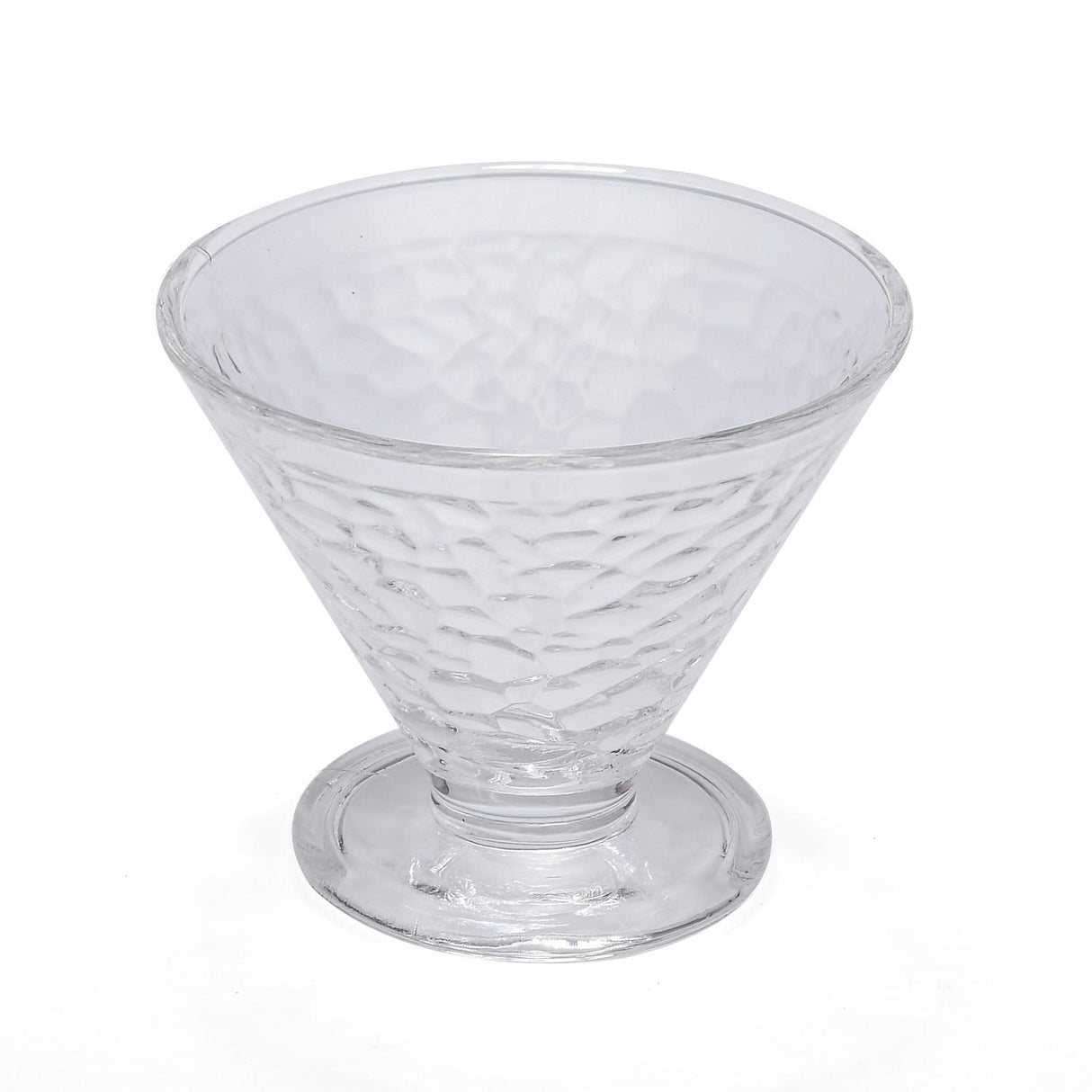 Elegant Frosted Pattern 120 ml Ice Cream Bowl Set of 6- Transparent