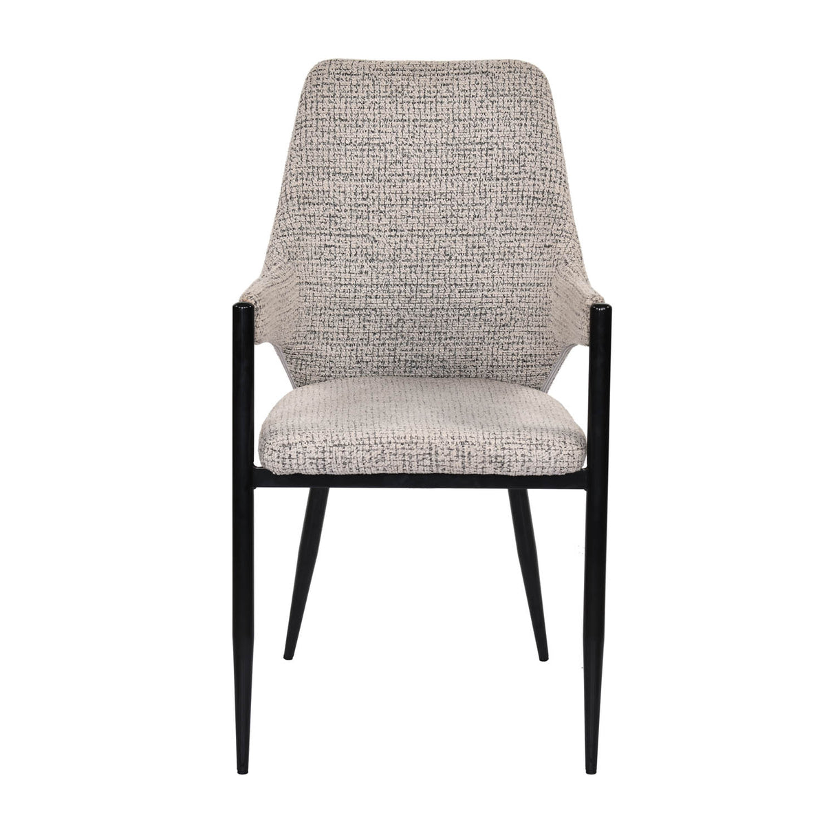 6 Seater Bevon Ceramic Dining Set with Dexor Base and Tierra Chairs- Cloud Beige