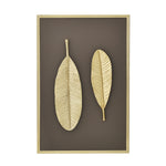 Two Leaves Metal & MDF Wall Art (Gold & Brown)