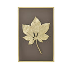 Maple Leaf Metal & MDF Wall Art (Gold & Brown)