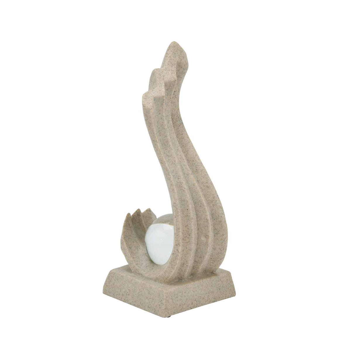 Wave Swirl with Crystal Sphere Table Décor Polyresin Showpiece- Sand Brown