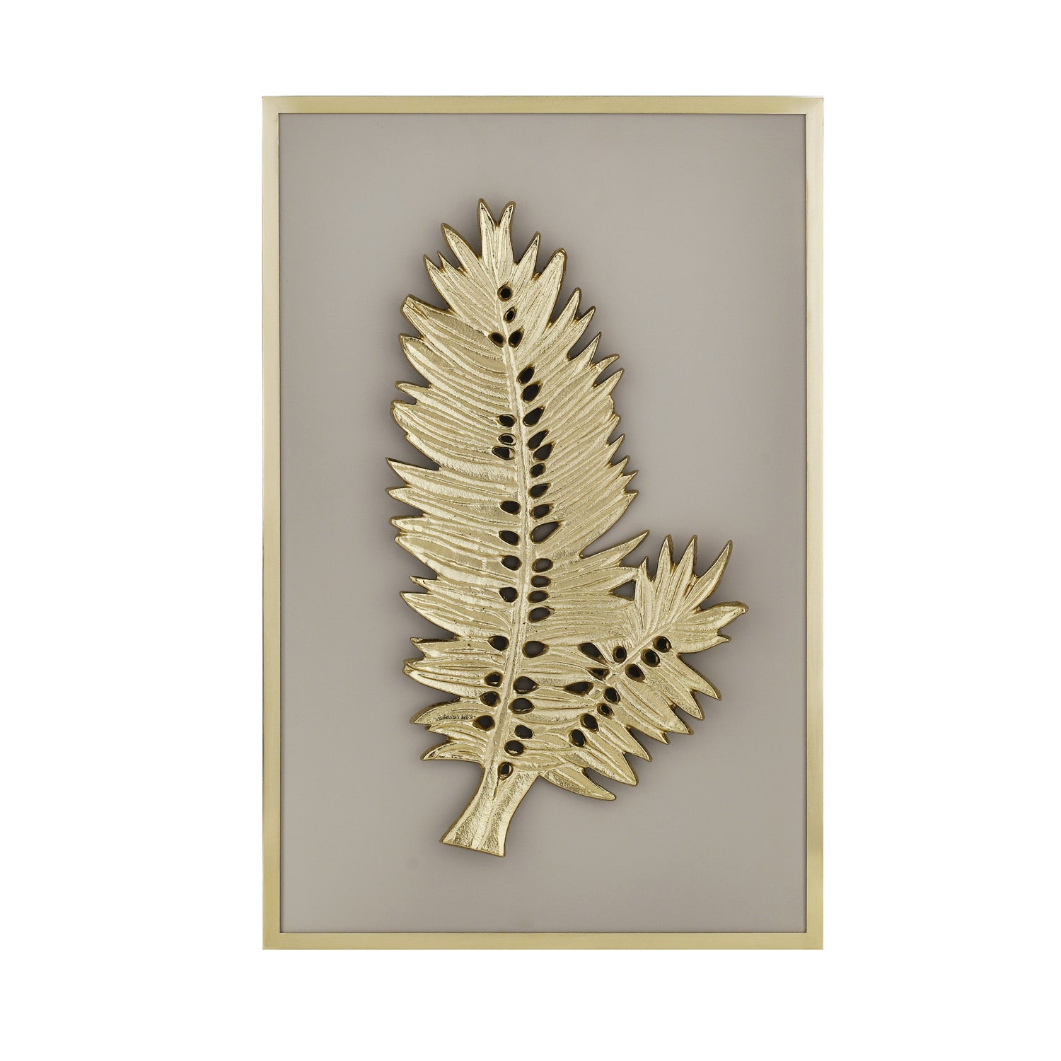 Pinnate Leaf Metal & MDF Wall Art (Gold & Peach)