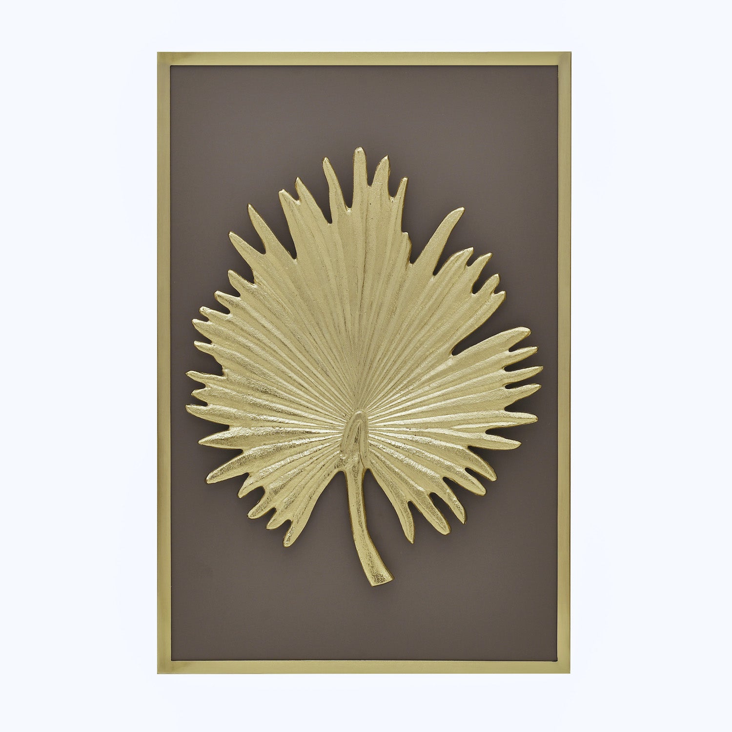Palm Leaf Metal & MDF Wall Art (Gold & Brown)