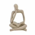 Abstract Human Reading Book Decorative Polyresin Showpiece- Sand Brown