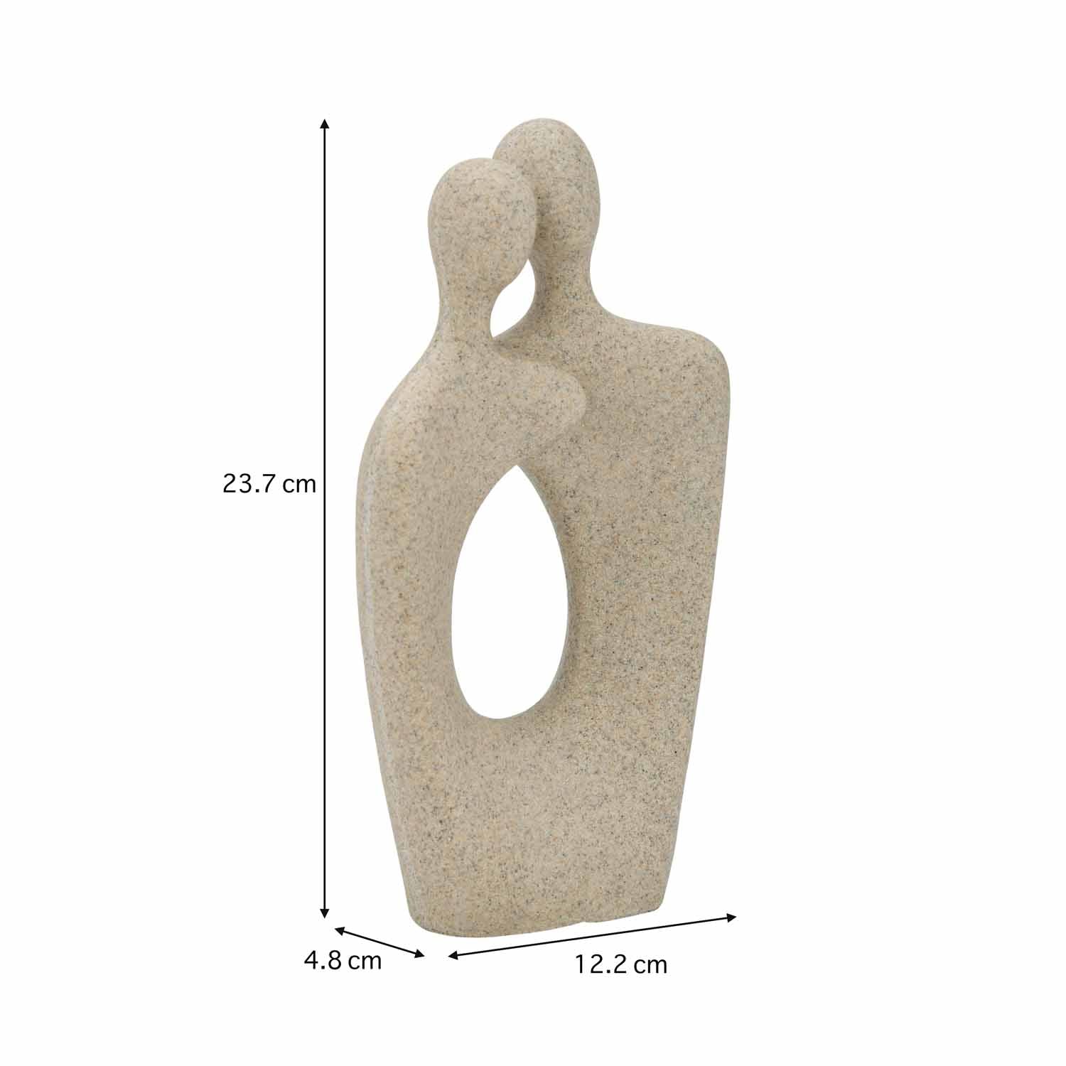 Abstract Couple Decorative Polyresin Showpiece- Sand Brown