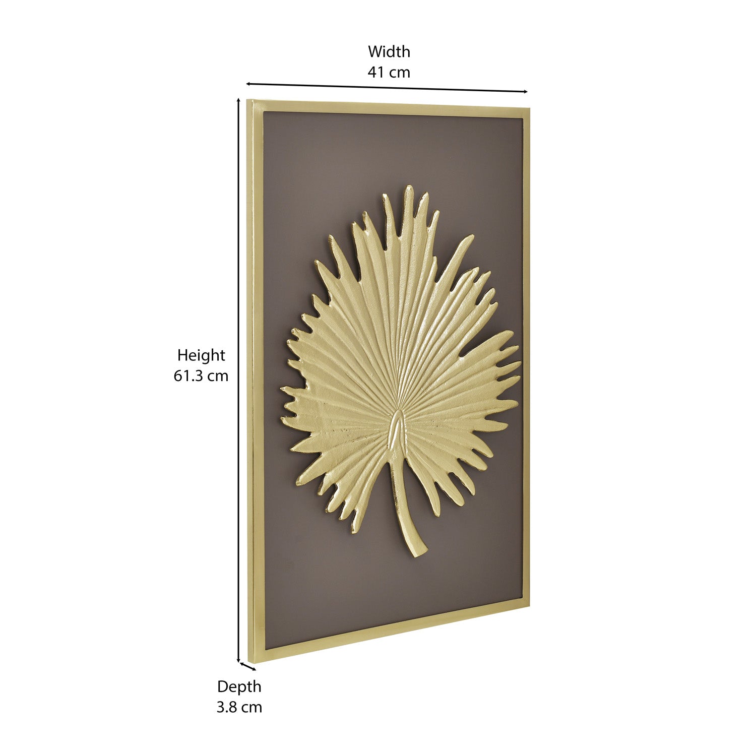 Palm Leaf Metal & MDF Wall Art (Gold & Brown)