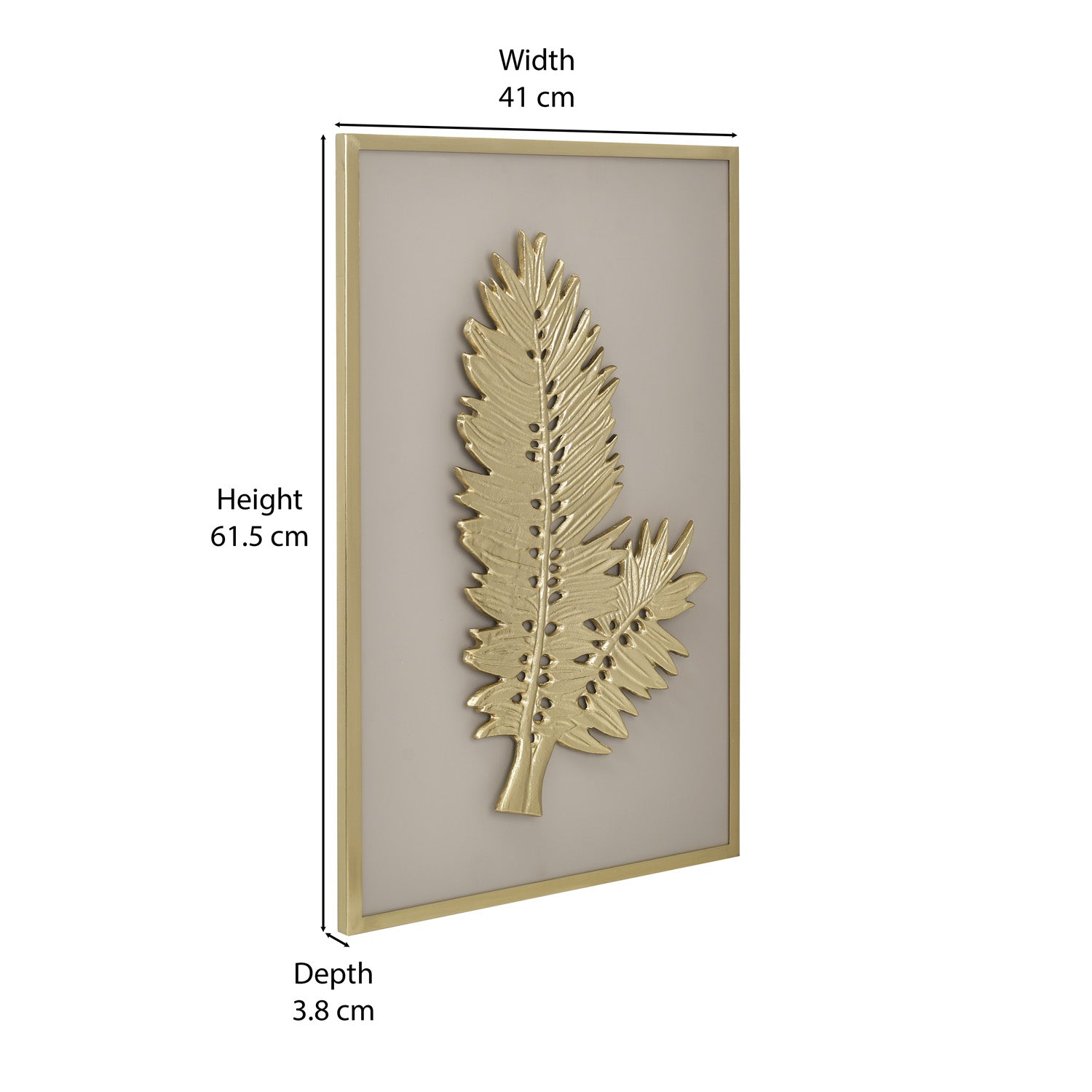 Pinnate Leaf Metal & MDF Wall Art (Gold & Peach)