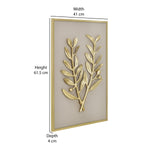 Two Branchlets Metal & MDF Wall Art (Cream & Gold)