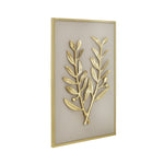 Two Branchlets Metal & MDF Wall Art (Cream & Gold)