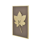 Maple Leaf Metal & MDF Wall Art (Gold & Brown)