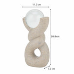 Swirl with Crystal Sphere Decorative Polyresin Showpiece- Sand Brown