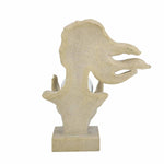 Lady Holding Crystal Sphere Decorative Polyresin Showpiece- Sand Brown