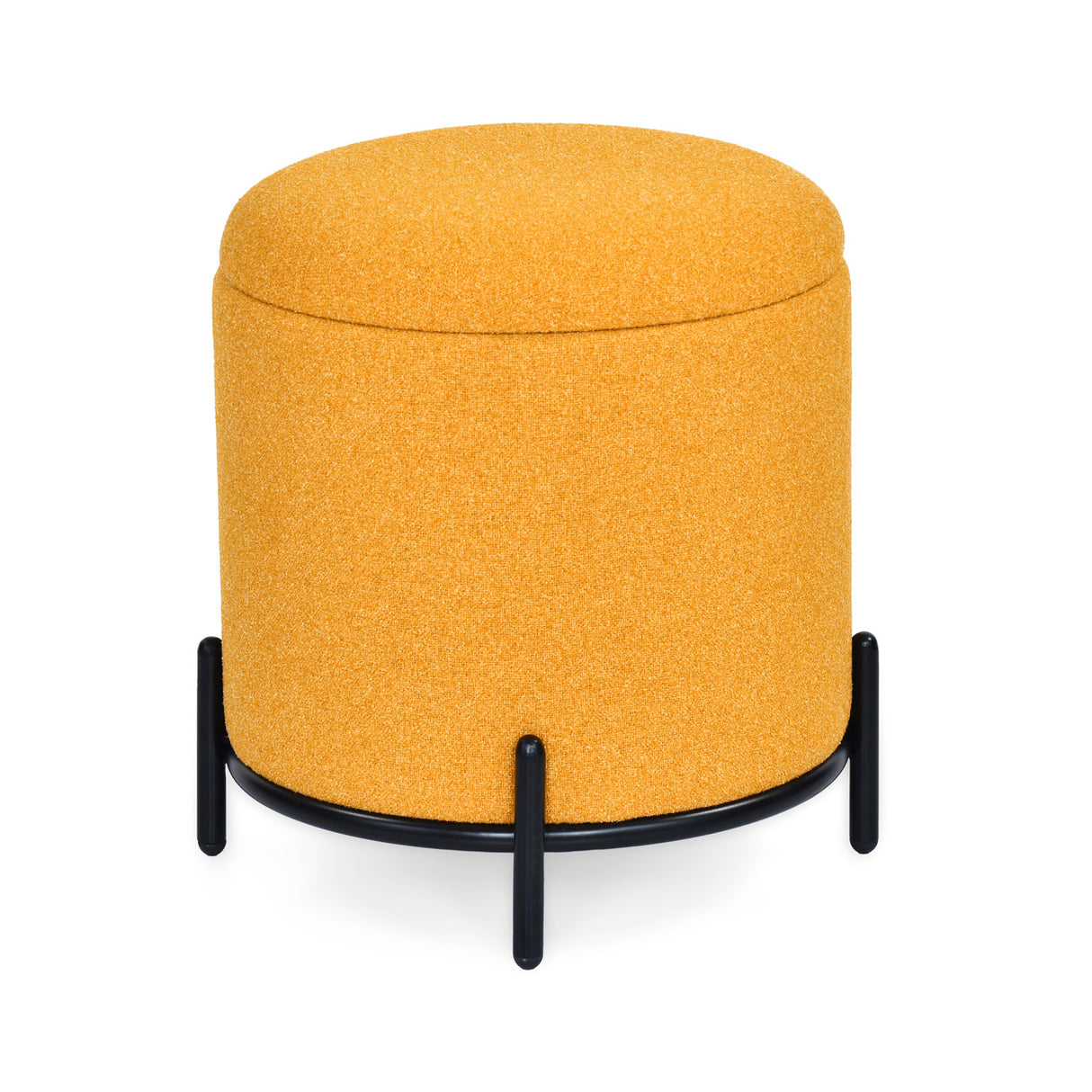 Volga Ottoman with Storage and Metal Base(Yellow)