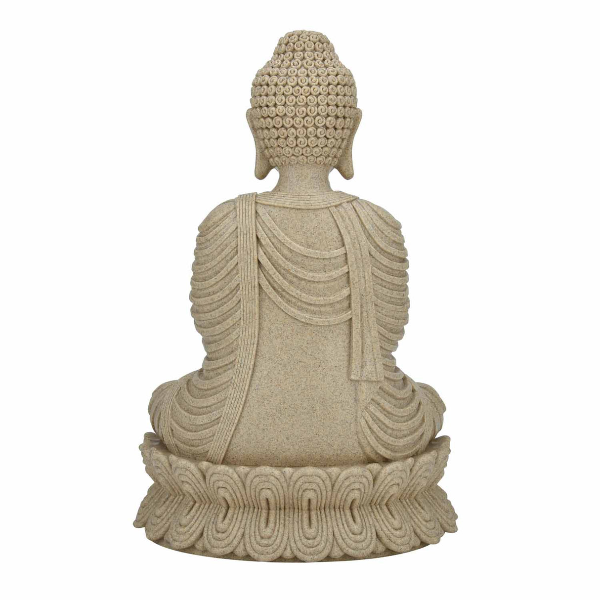 Anjali Mudra Buddha Decorative Polyresin Showpiece- Sand Brown