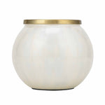Rim Glass Decorative Votive- Cream and Gold