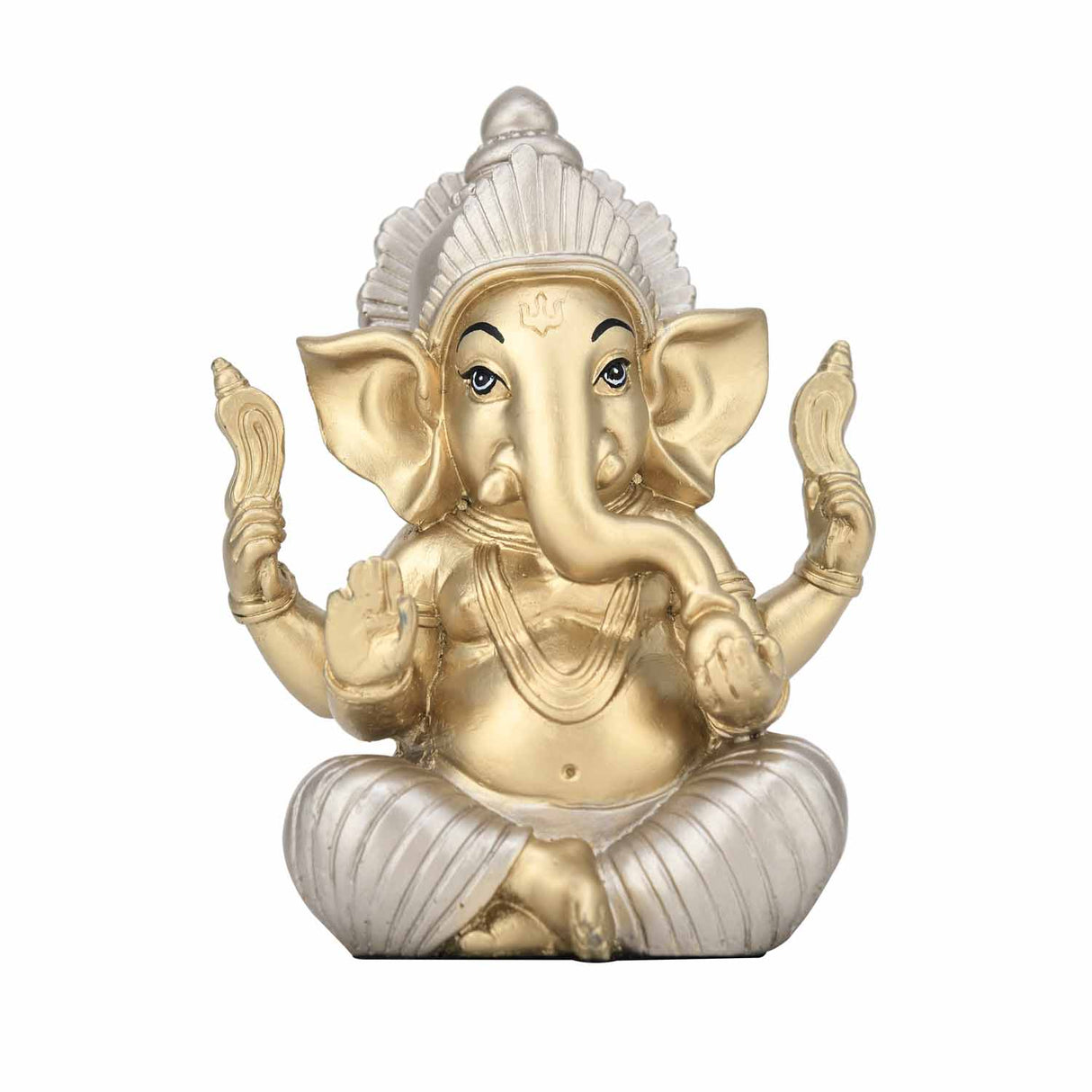 Ekdanta Ganesha Decorative Polyresin Showpiece- Gold and Silver