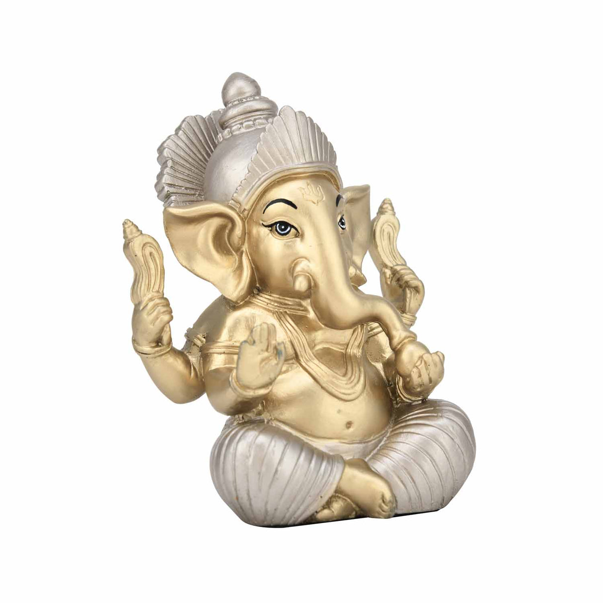 Ekdanta Ganesha Decorative Polyresin Showpiece- Gold and Silver