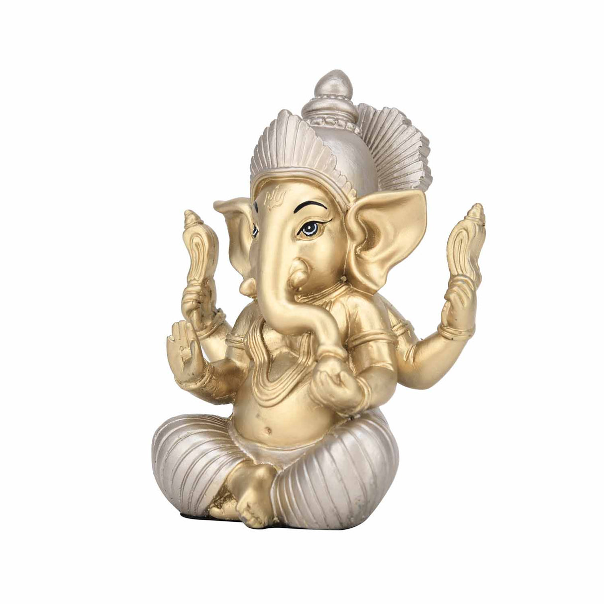 Ekdanta Ganesha Decorative Polyresin Showpiece- Gold and Silver