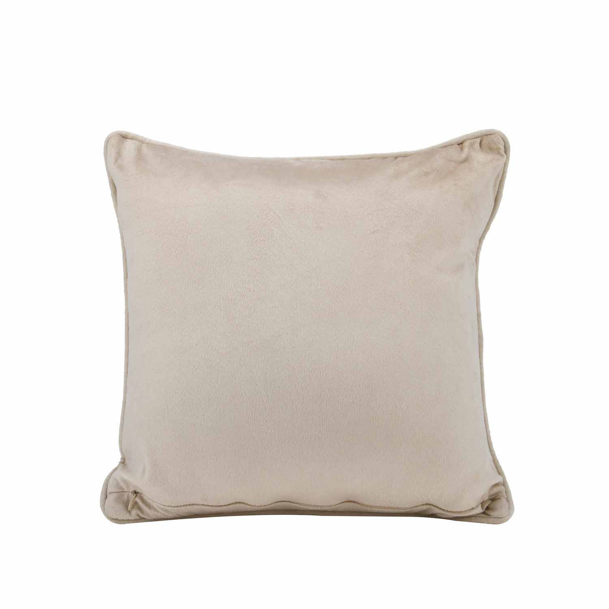 Belt Pattern Velvet Filled Cushion - Green And Off-white