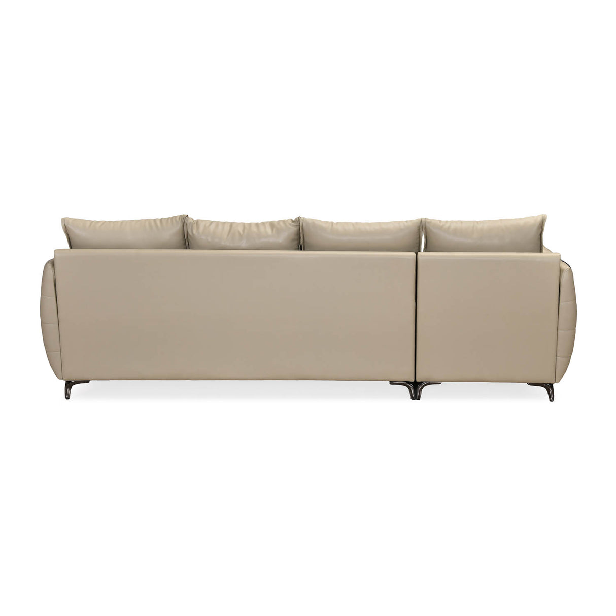 Infinia 4 Seater Leatherette Sofa with Right Lounger- Beige