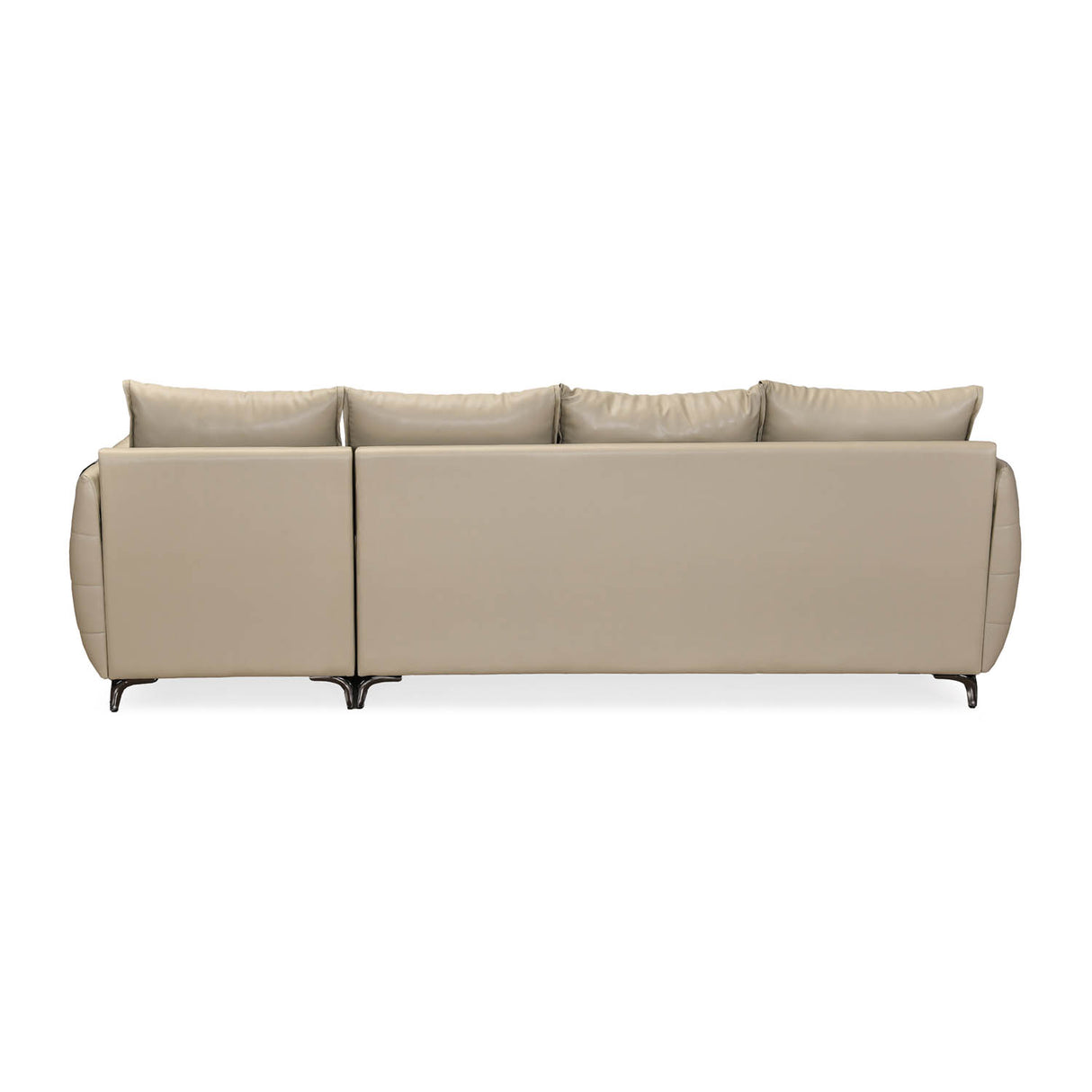 Infinia 4 Seater Leatherette Sofa with Left Lounger- Beige