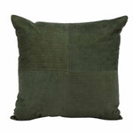 Corduroy Pattern Cotton Velvet Filled Cushion - Green