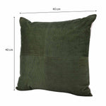 Corduroy Pattern Cotton Velvet Filled Cushion - Green