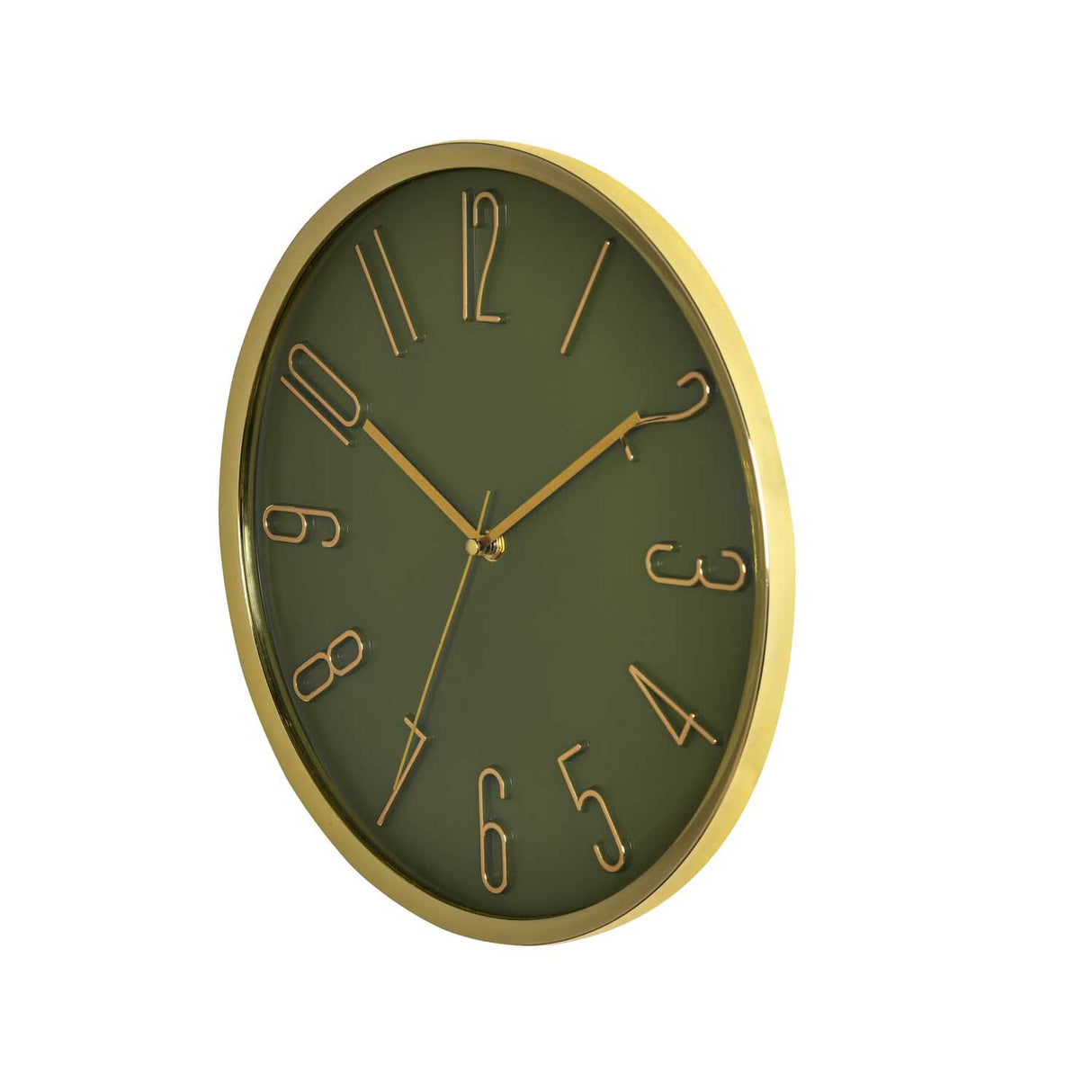 Classic Wall Clock- Gold and Green