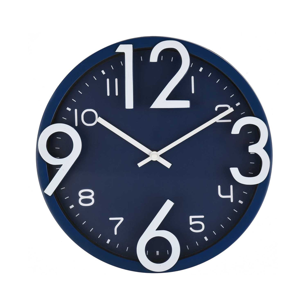 Wall Clock with Big Numbers- Blue