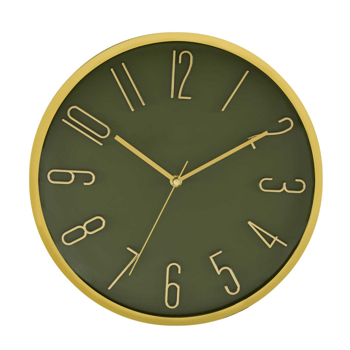 Classic Wall Clock- Gold and Green