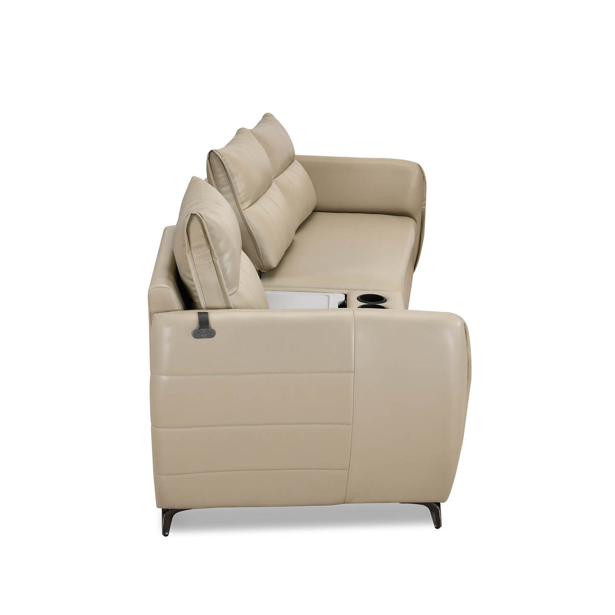 Infinia 1+2 Seater Leatherette Sofa Set with Triangle Console- Beige